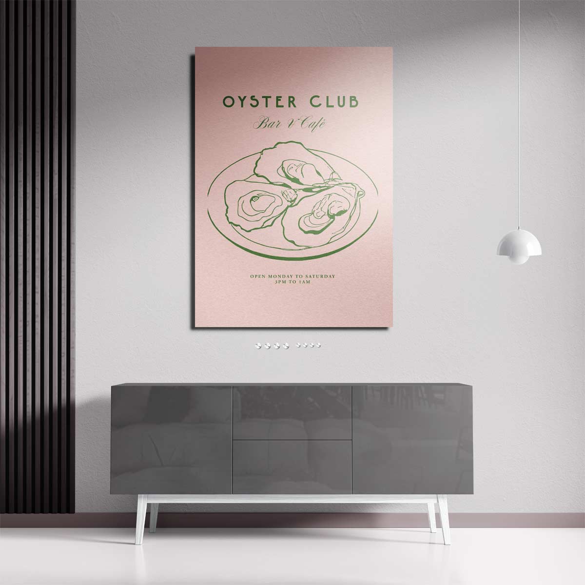 Oyster Club Illustratie Kunstwerk-canvas-dibond-plexiglas-wanddecoratie-WallArtistic