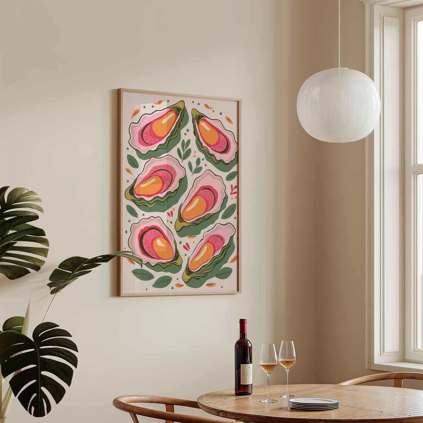 Kleurrijke Oester Illustratie Poster-WallArtistic
