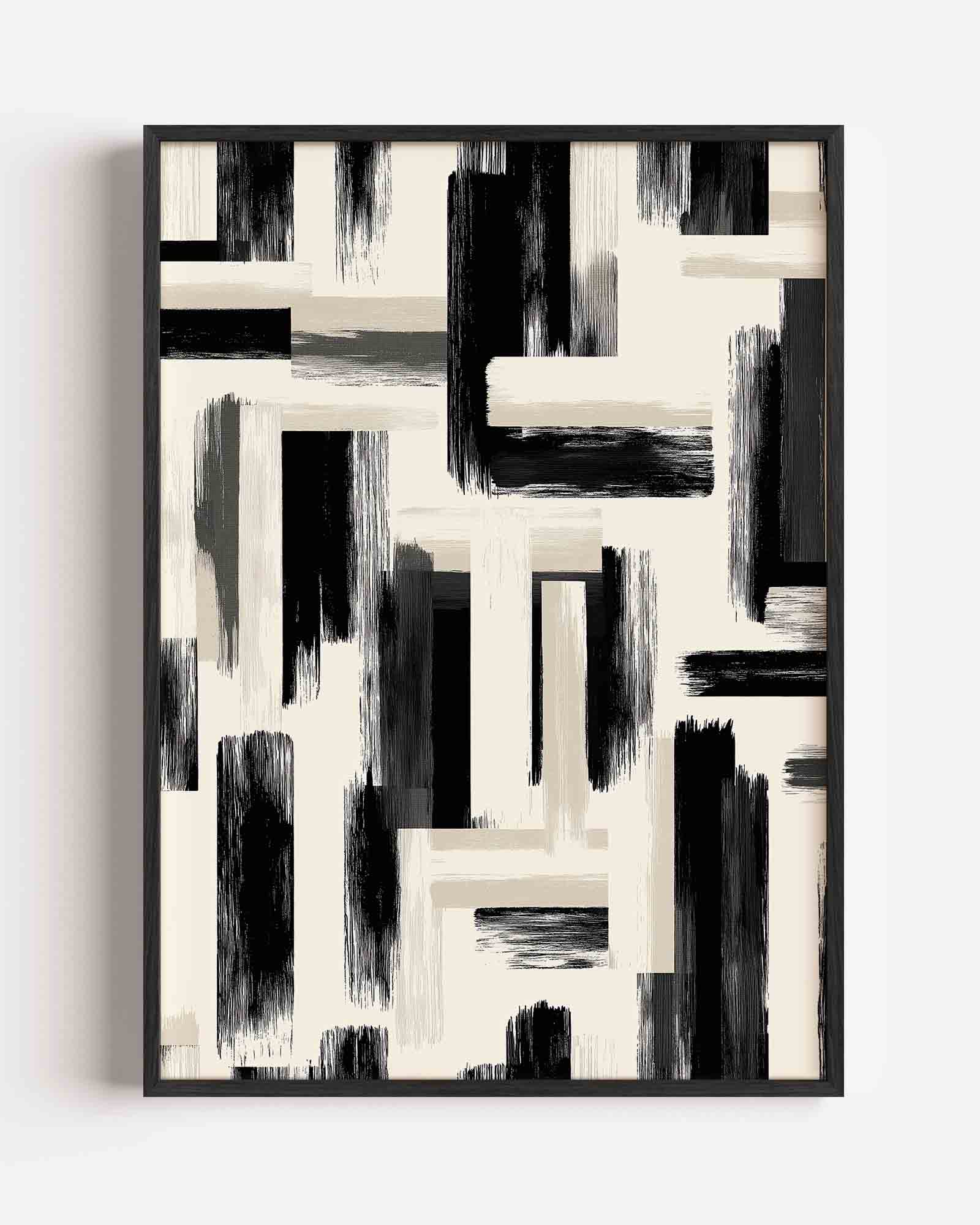 Abstracte penseelstreken Poster