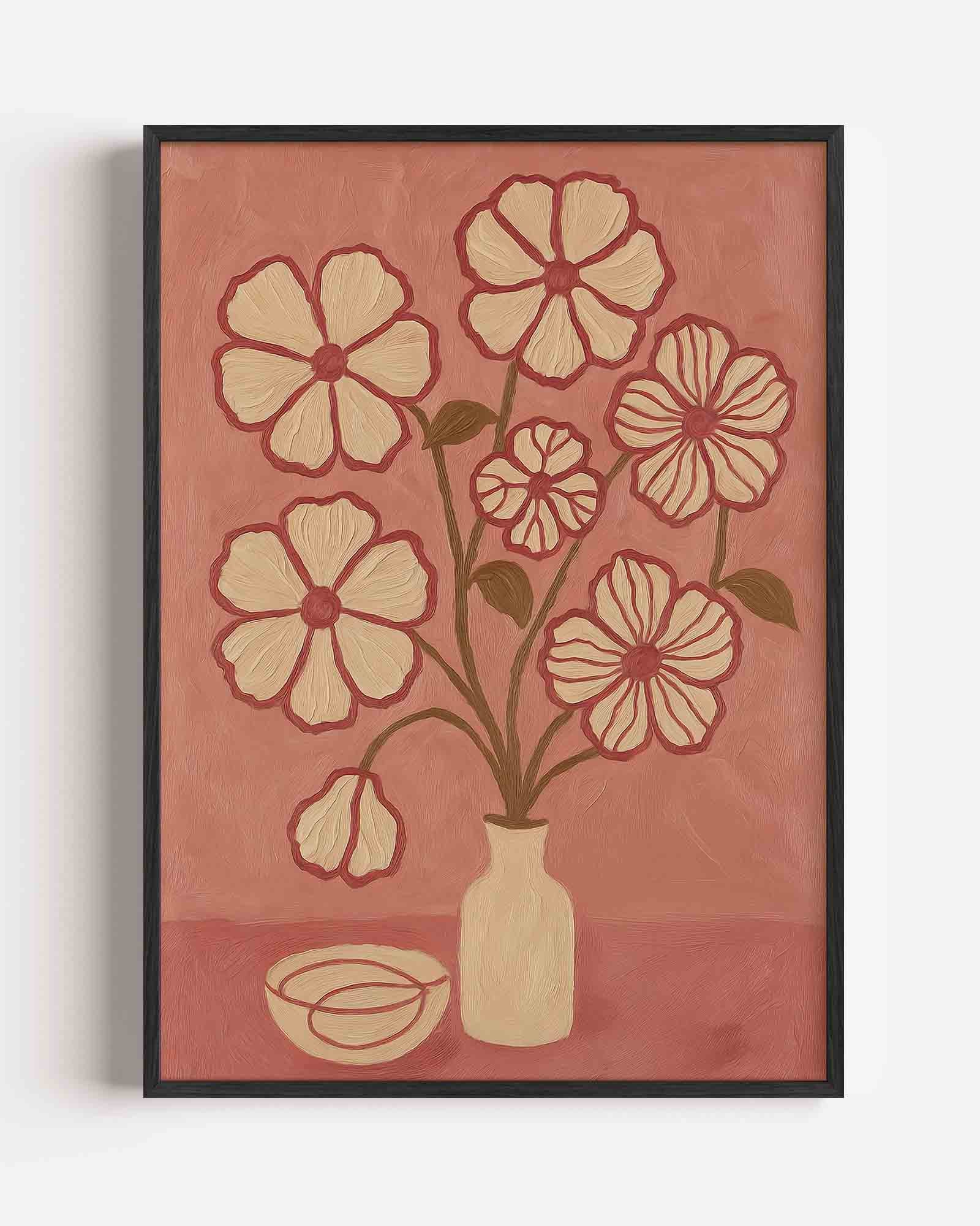 Bloemen in vaas Poster