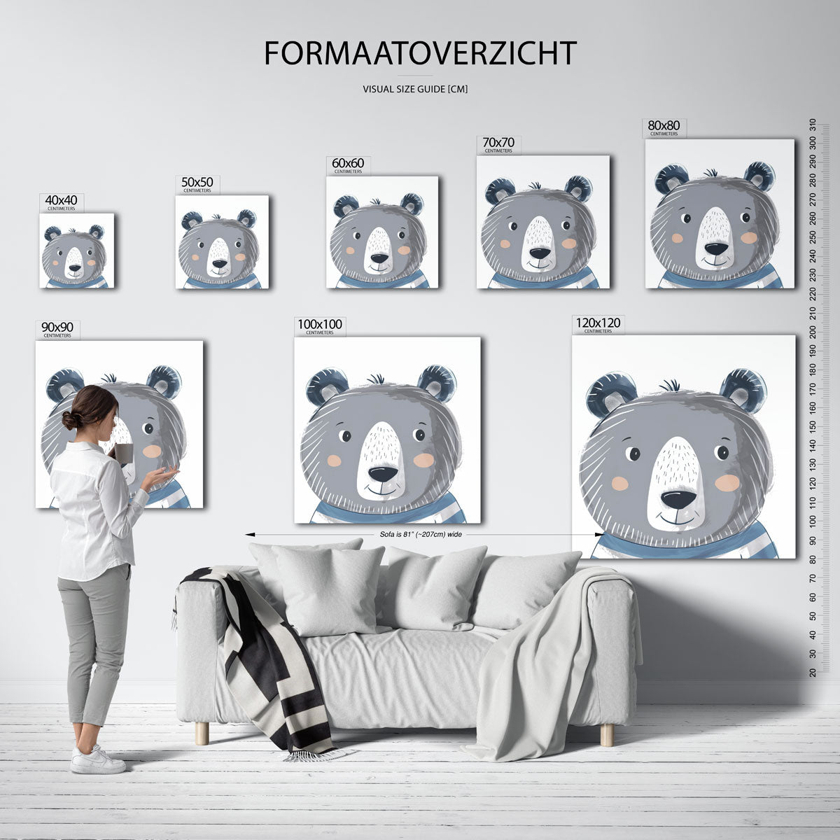 Grijze beer Poster