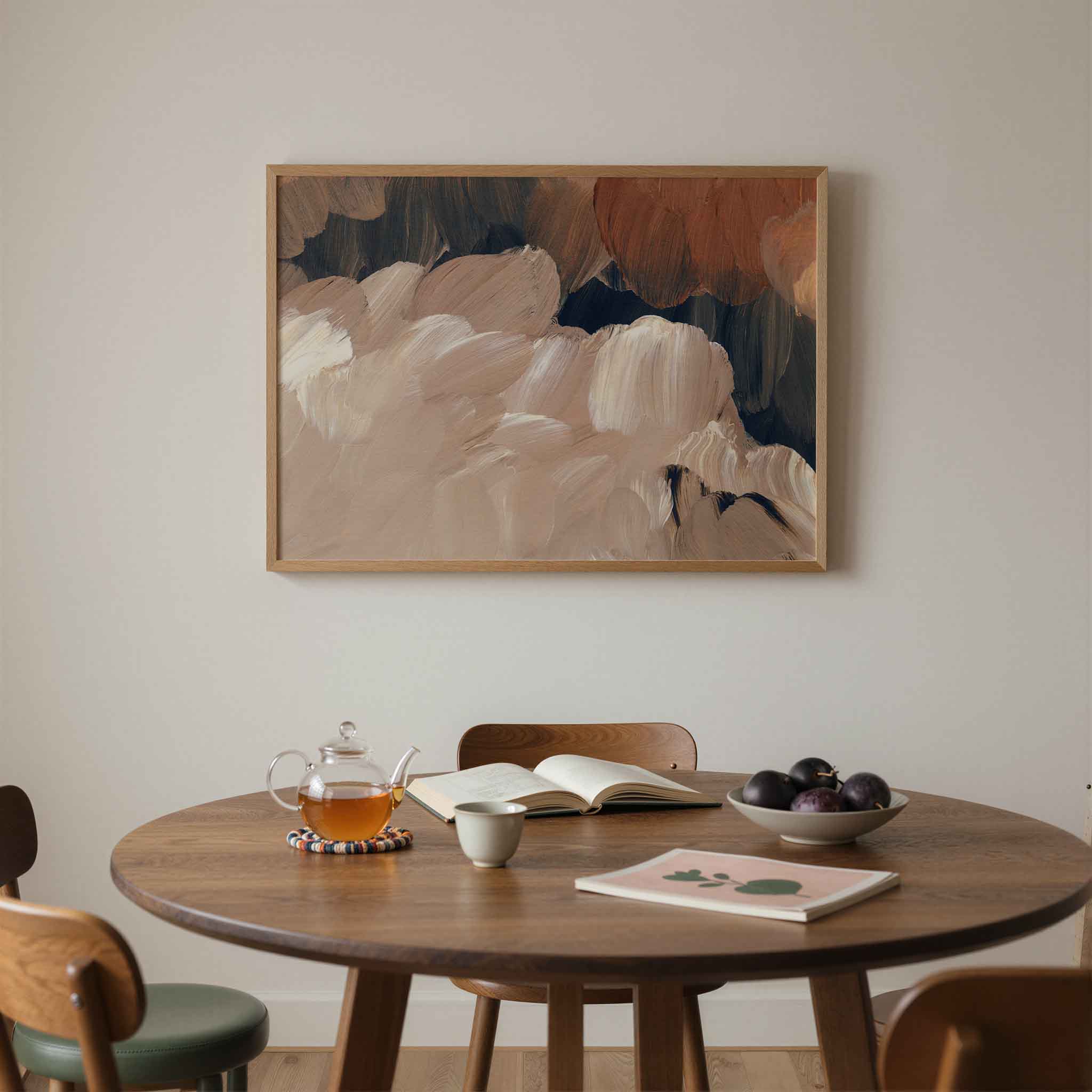 Abstracte penseelstreken Poster