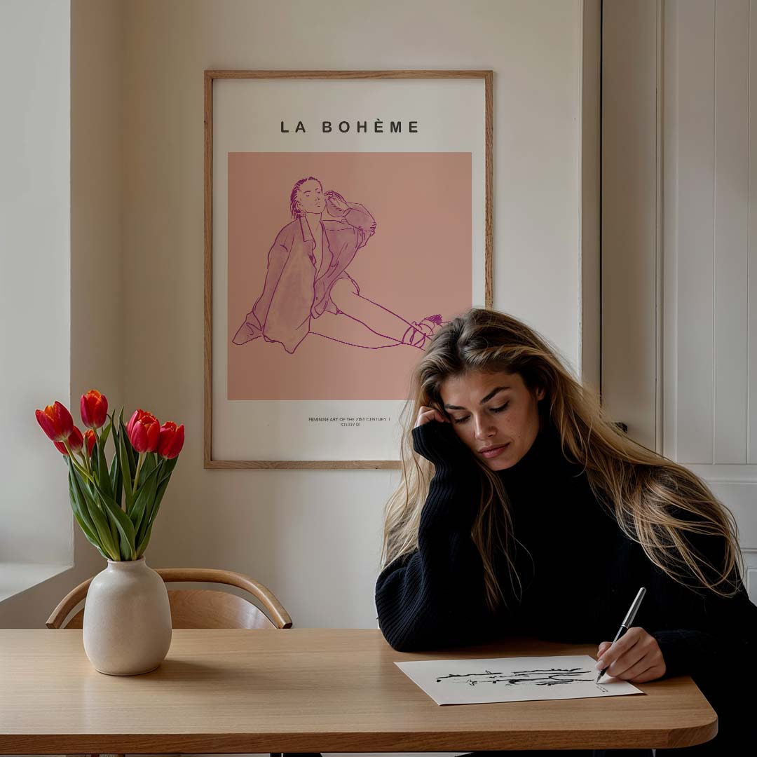 La Bohème Feminine Art Print Poster-WallArtistic