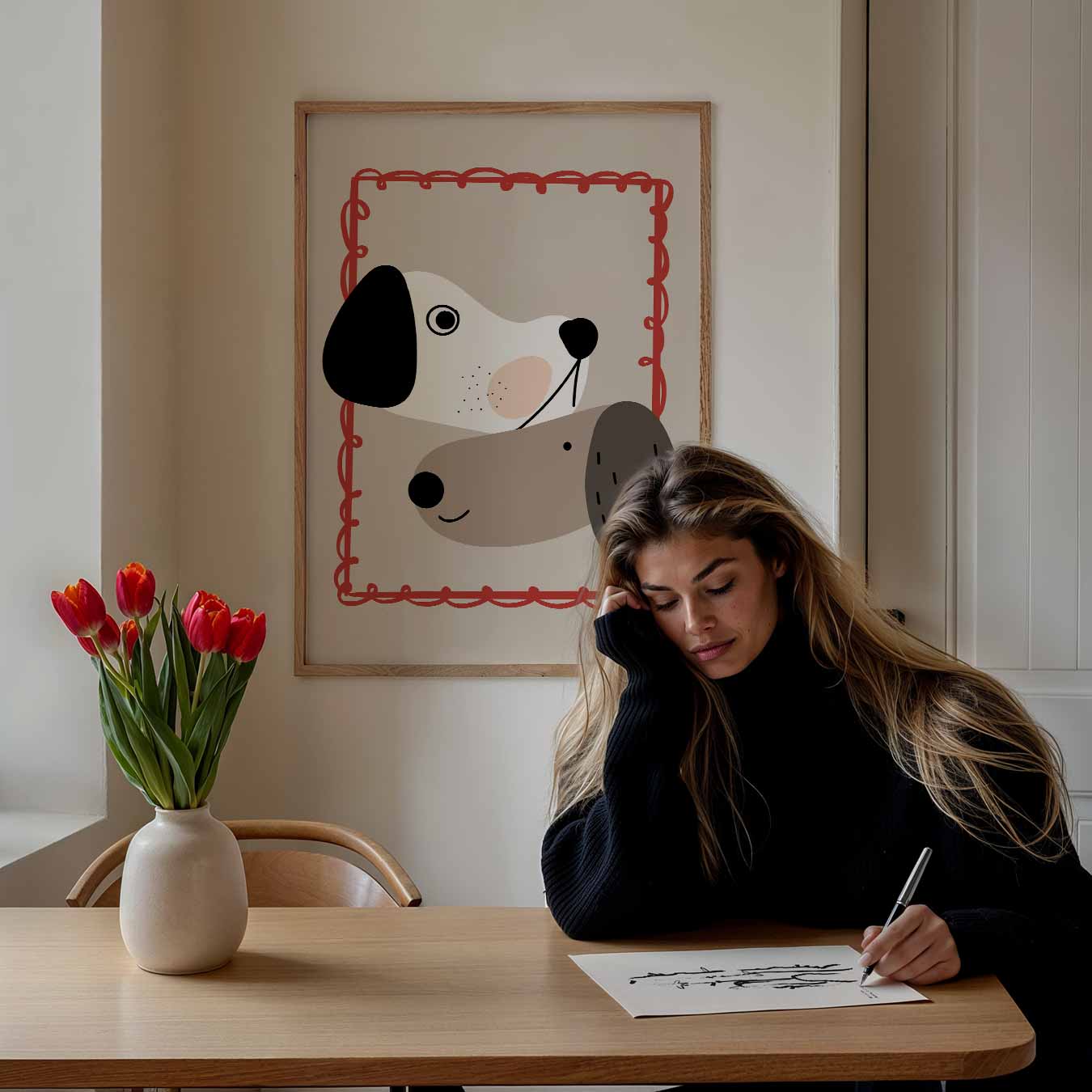 Vrolijke Vriendjes Hondenposter-WallArtistic