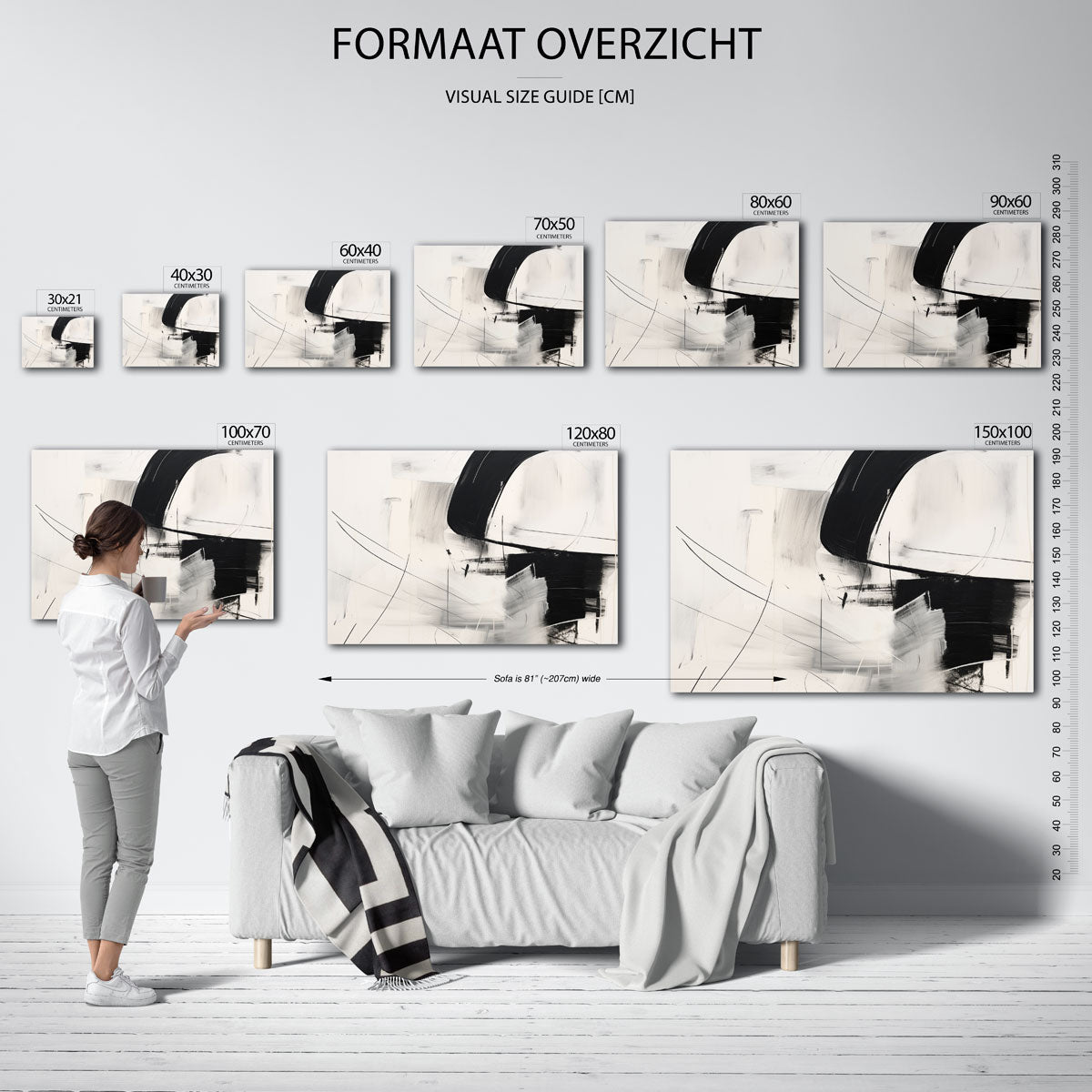 Abstracte zwart wit Poster