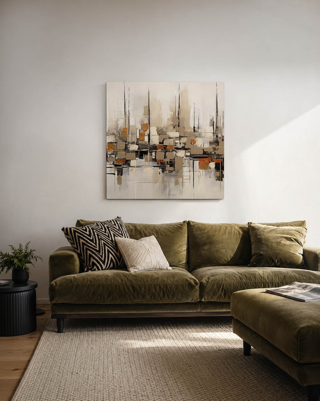 Geometrische stadsimpressie Kunstwerk