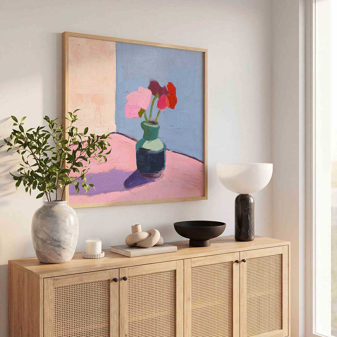 Bloemen in vaas Poster