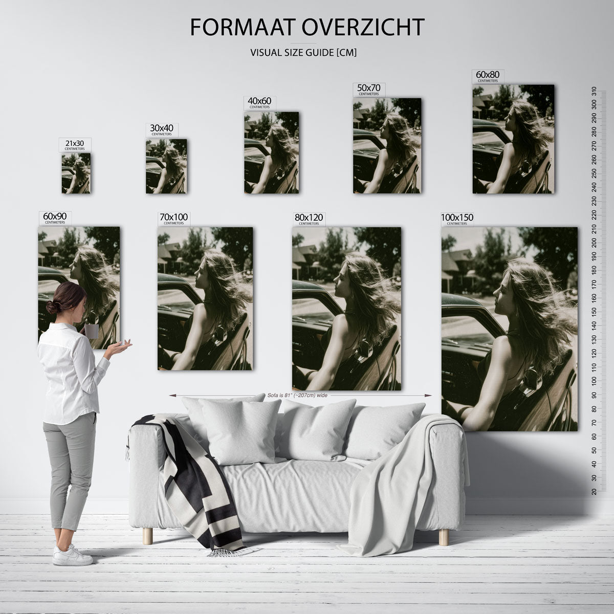 Vrouw in auto Poster