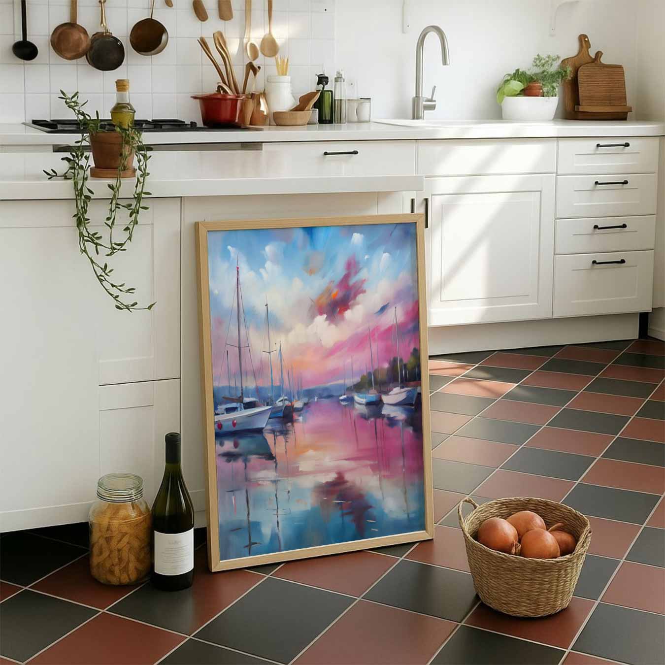 Dromerige Zonsopgang in de Haven Poster-WallArtistic