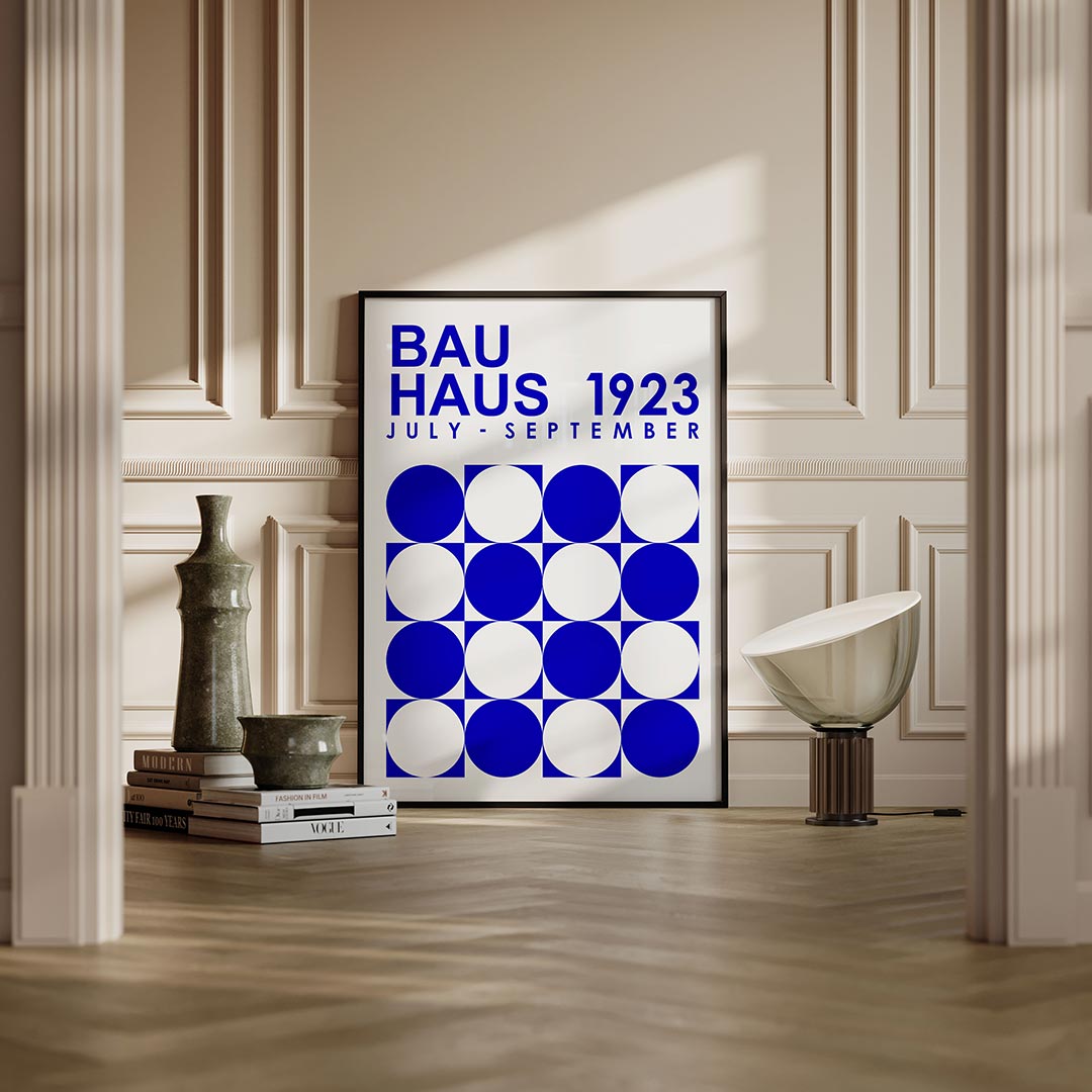 Cirkelpatroon blauw Poster