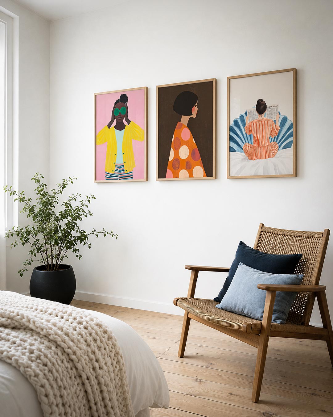 Kleurrijke portretuitstraling Posterset