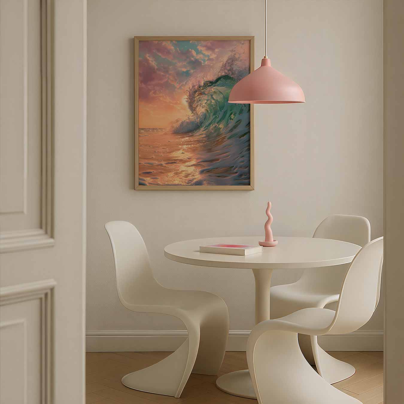 Golven van de Zonsondergang Poster-WallArtistic