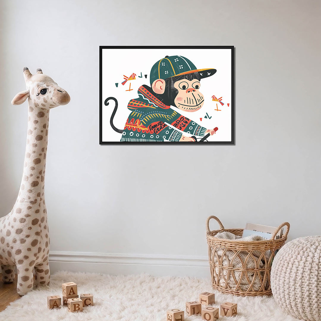 Speelse aap illustratie Kunstwerk