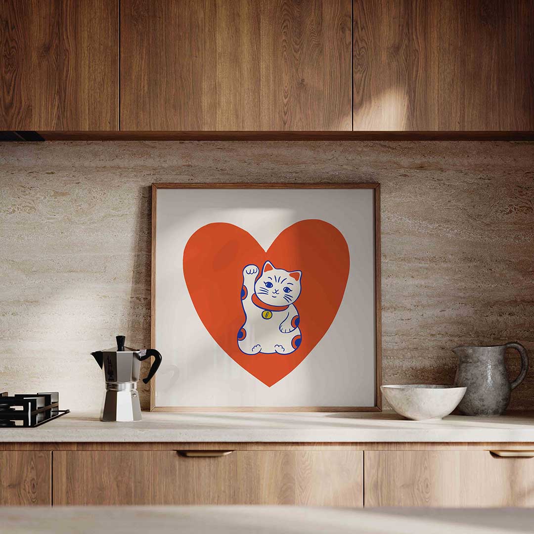 Kat met hart Poster