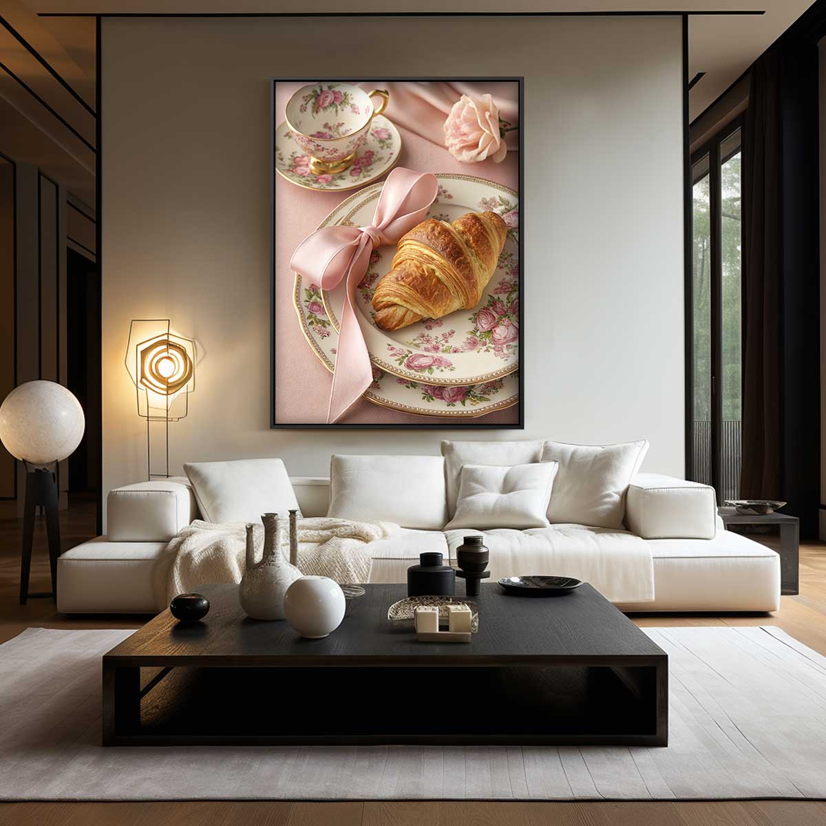 Romantisch Ontbijt Stilleven Kunstwerk-canvas-dibond-plexiglas-wanddecoratie-WallArtistic