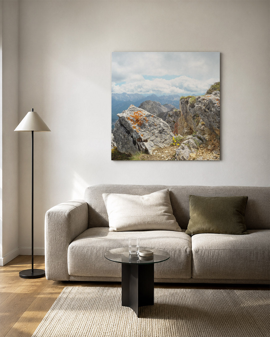 Berglandschap met rotsen Kunstwerk