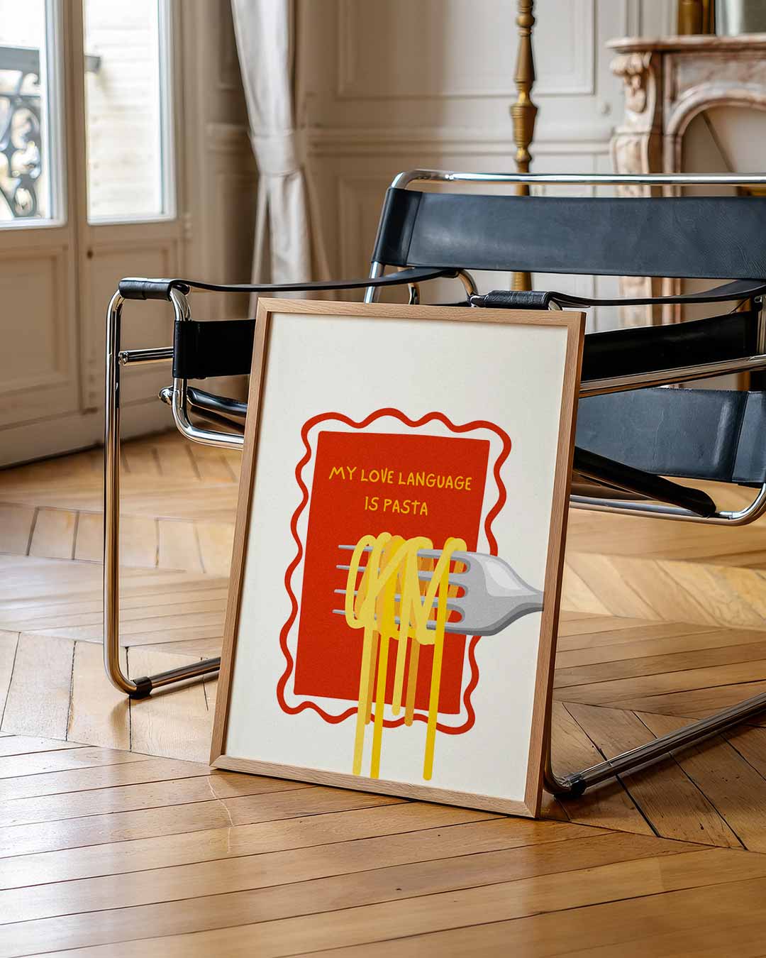 Pasta Liefde Taalposter-WallArtistic