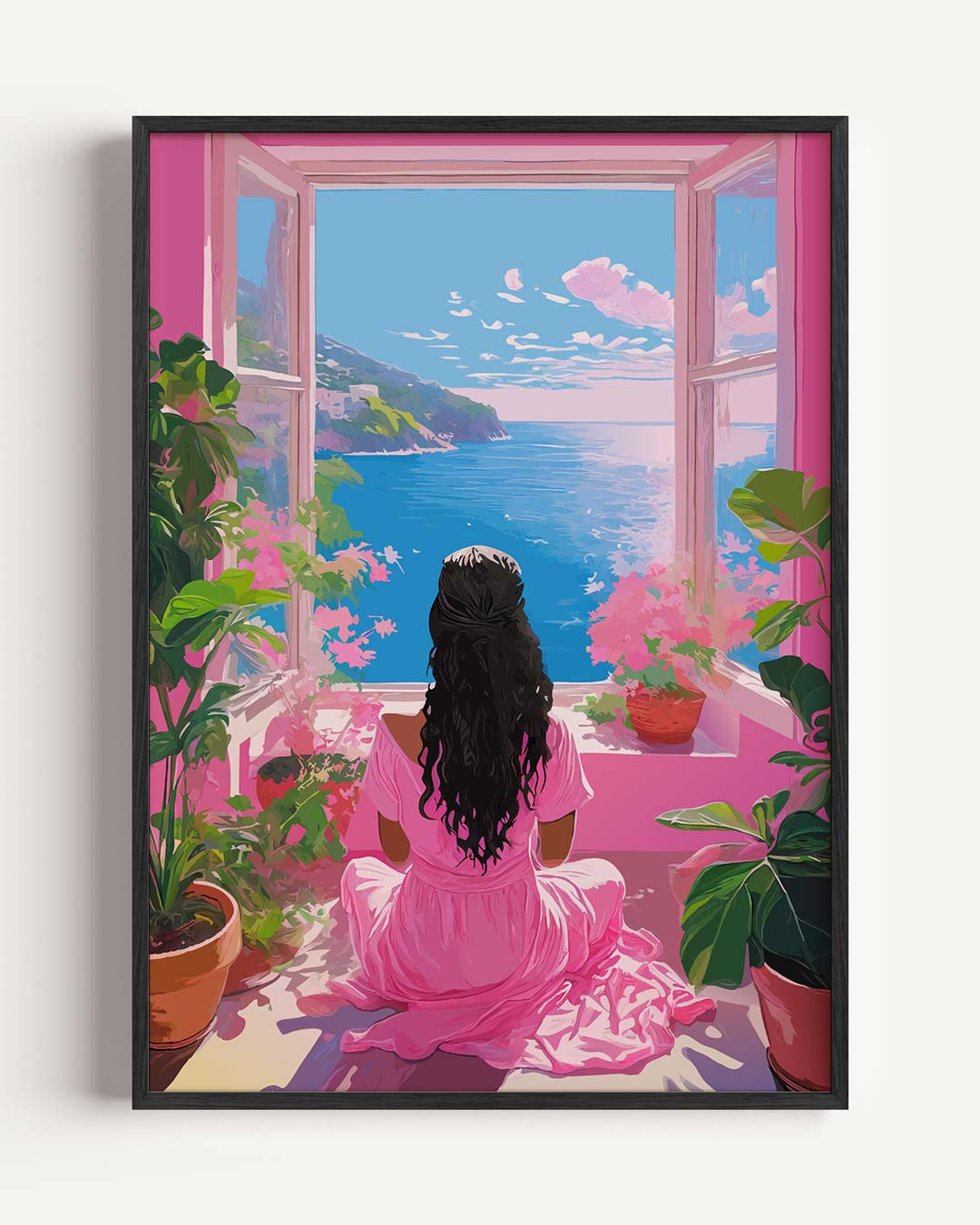 Dromerig Uitzicht aan Zee Poster-WallArtistic