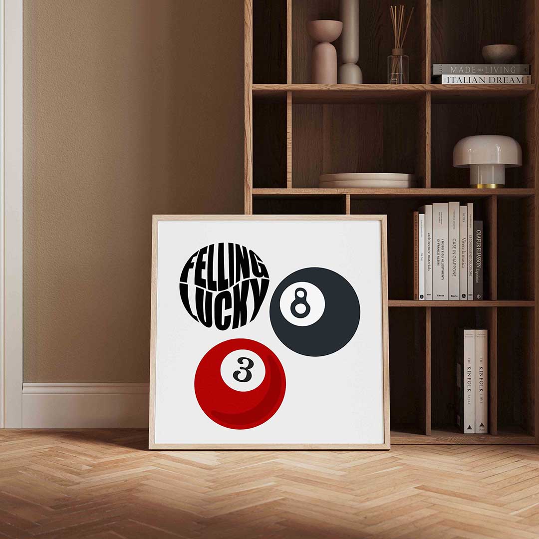Biljartballen en tekst Poster