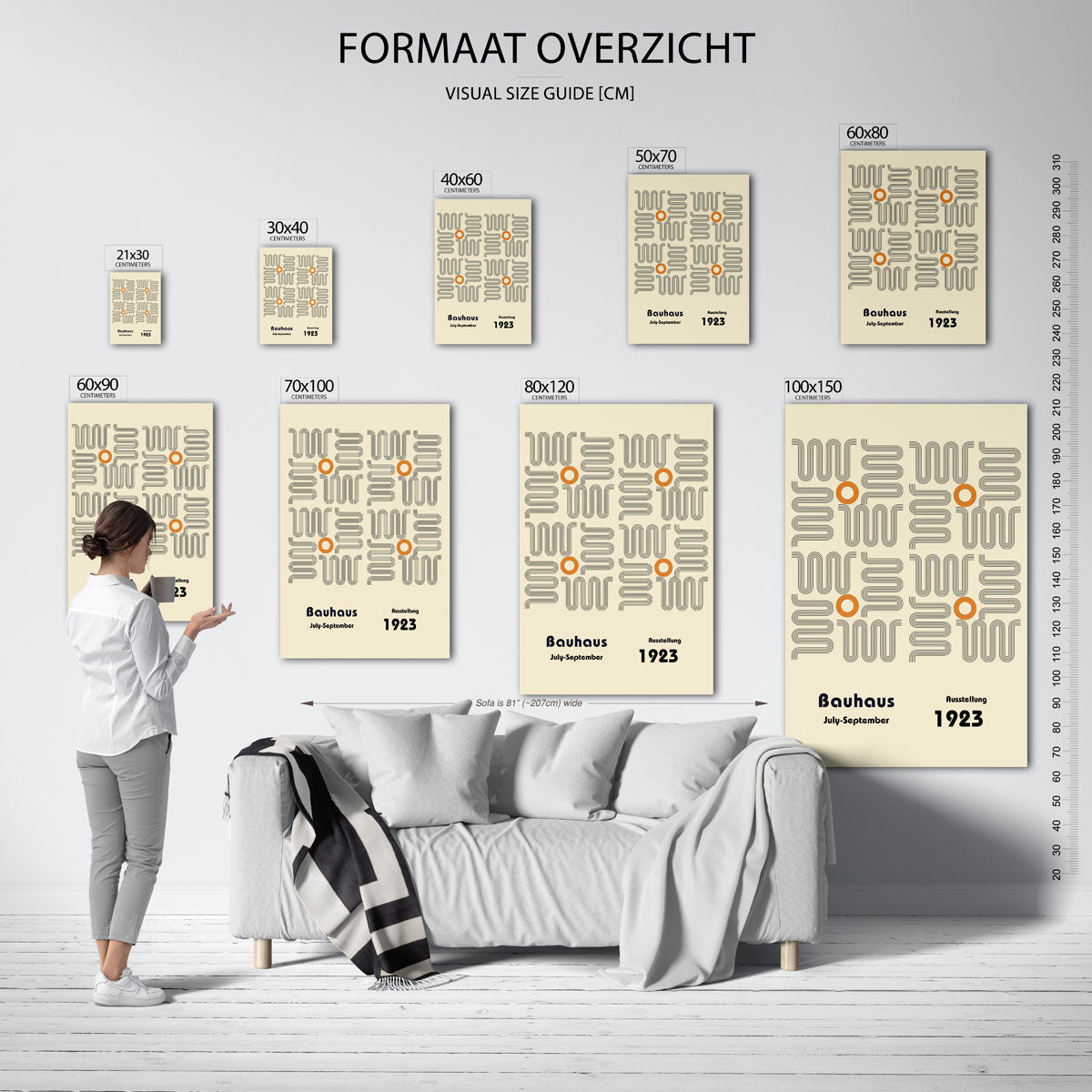 Lijnpatroon en cirkel Poster