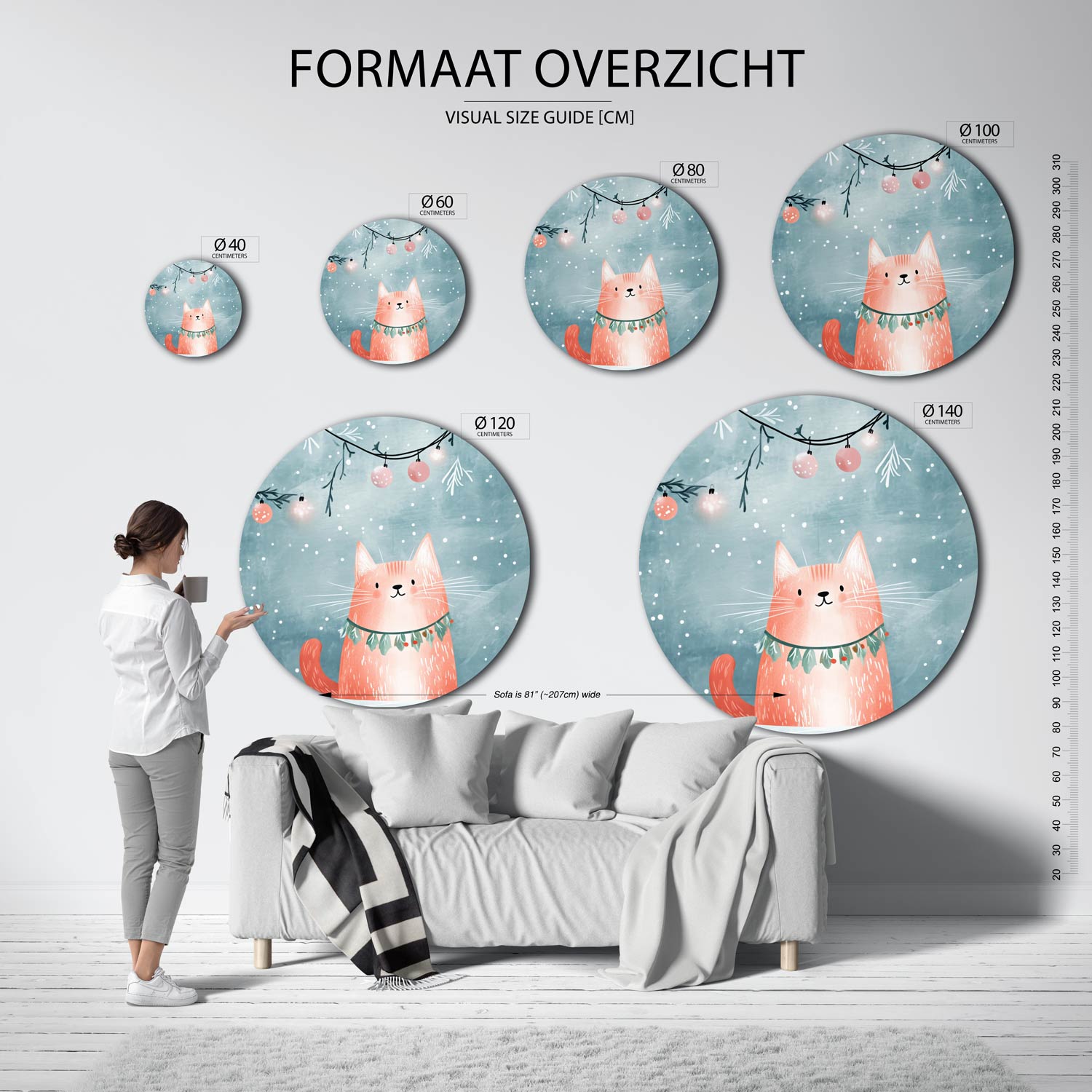 Kerstkat Muurcirkel
