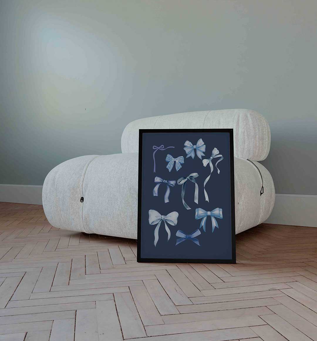 Blauwe strikken Poster