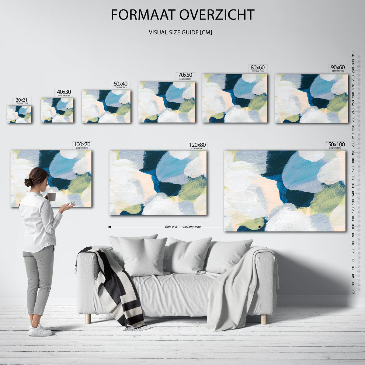 Abstracte penseelstreken Poster