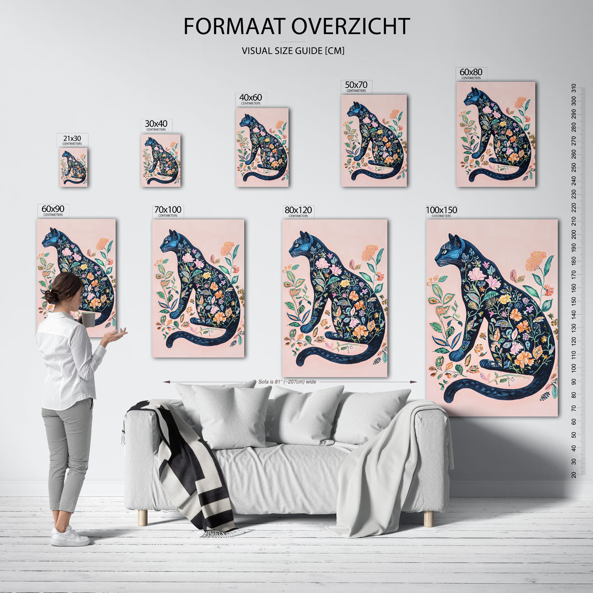 Bloemenkat Poster