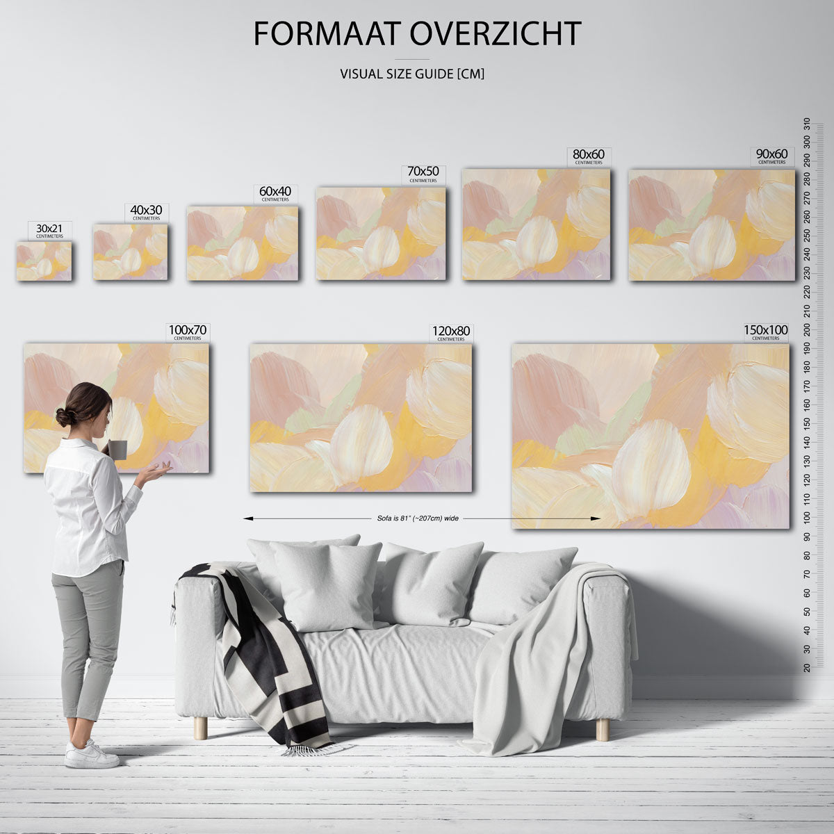 Abstracte penseelstreken Poster