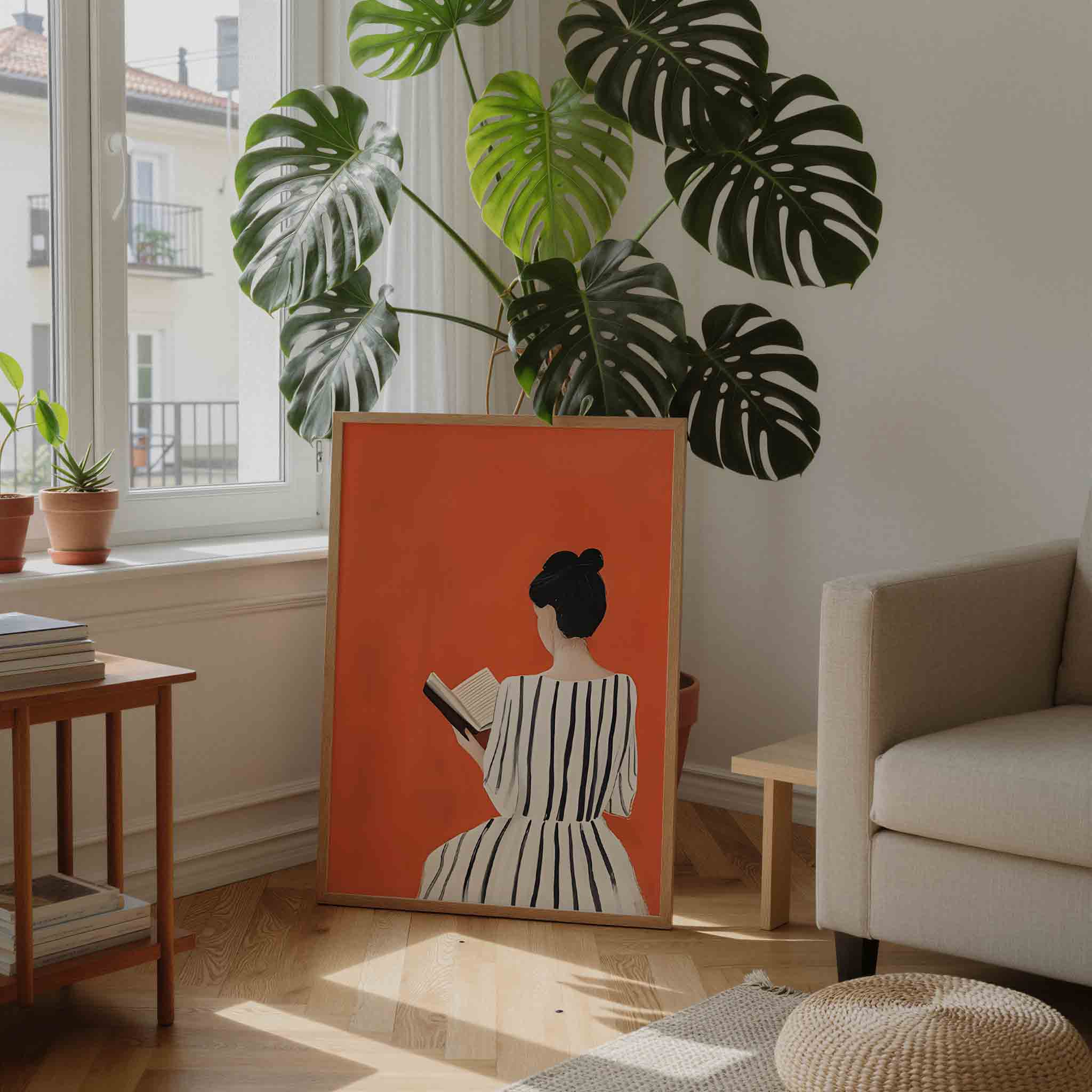 Vrouw met boek Poster