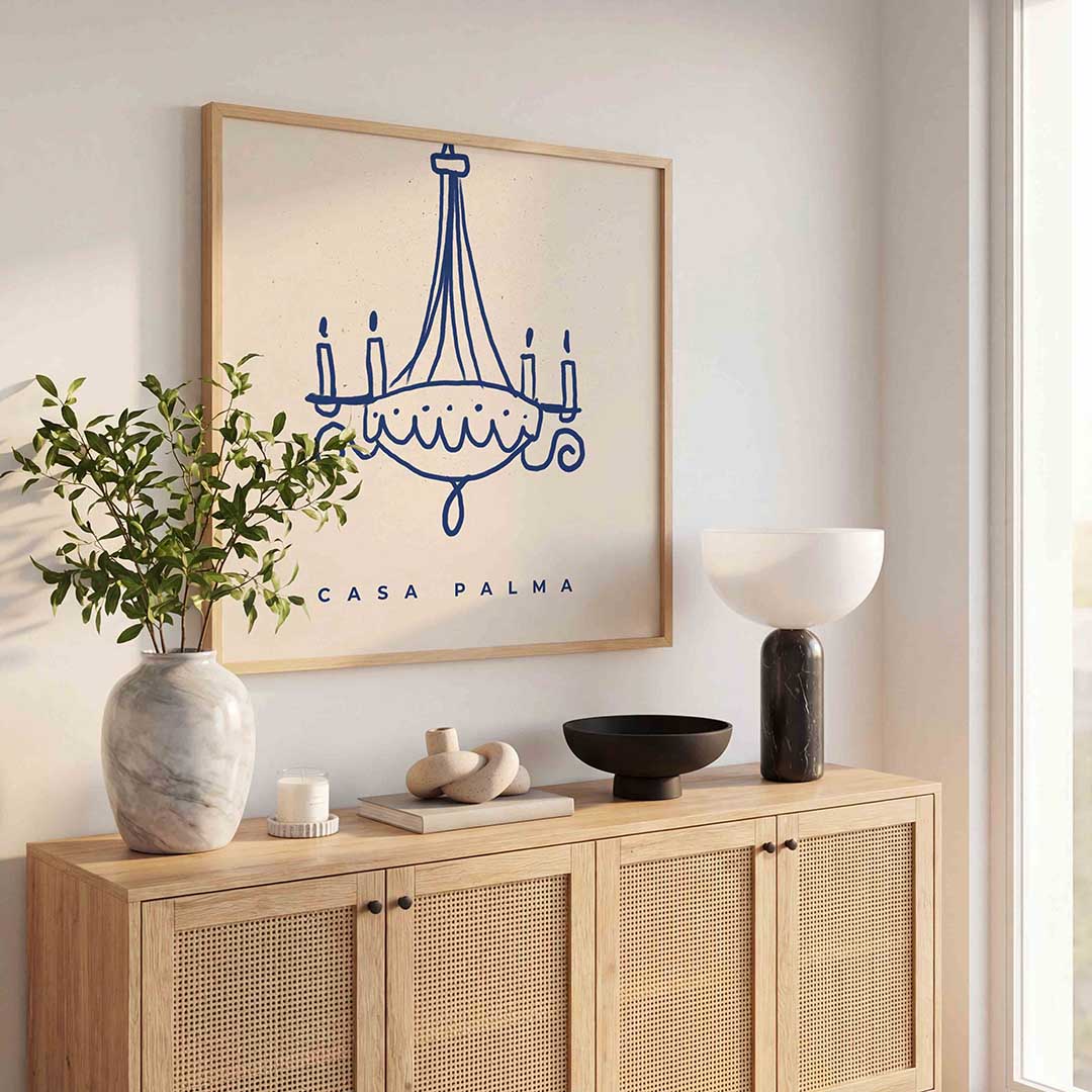 Blauwe kroonluchter Poster