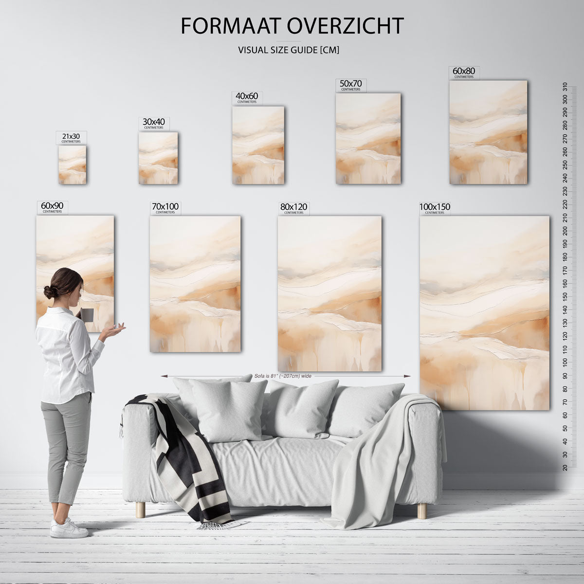 Abstracte beige landschappen Poster