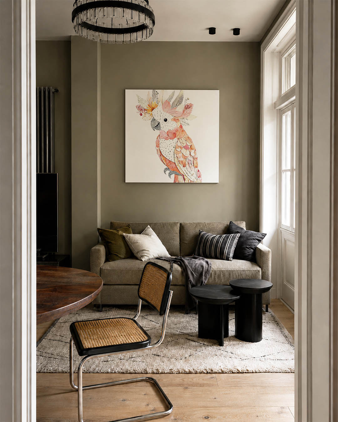 Vrolijke vogelcompositie Kunstwerk