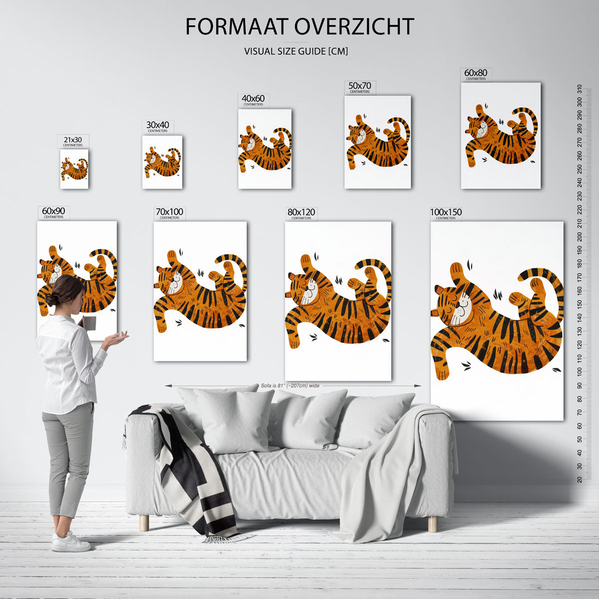 Speelse tijger Poster