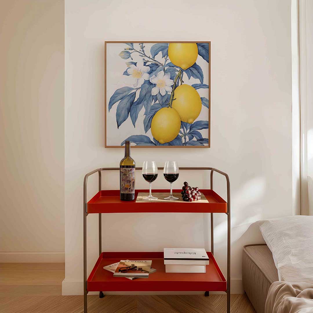 Citroenen en bloemen Poster