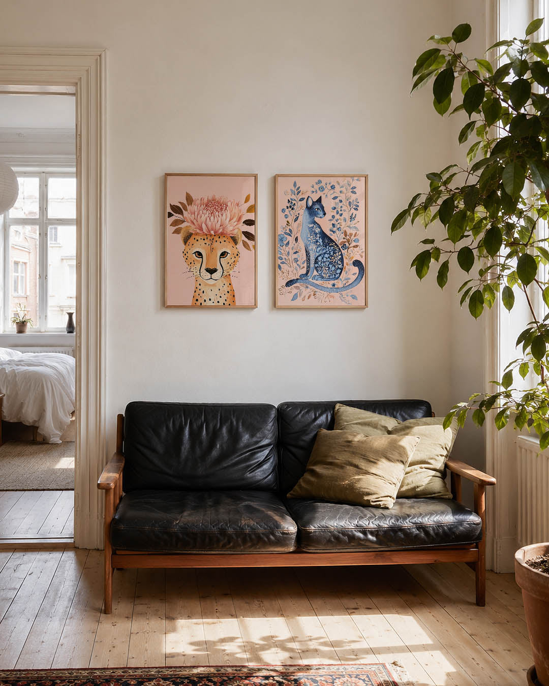 Bloemen en vlekken Posterset