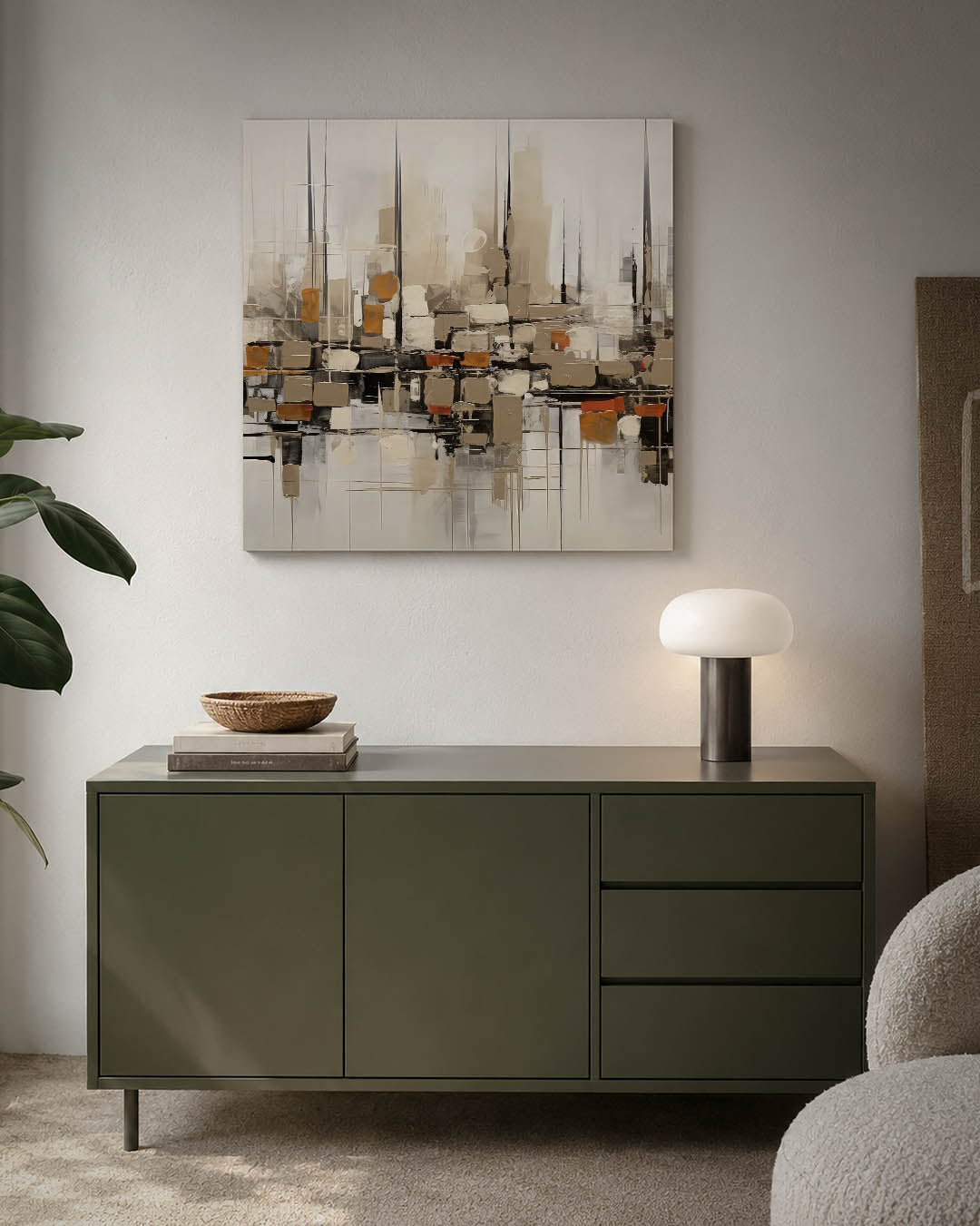 Geometrische stadsimpressie Kunstwerk