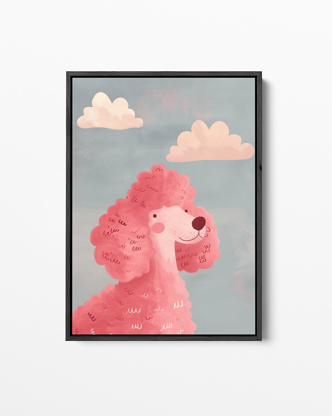 Speelse hond en wolken Kunstwerk