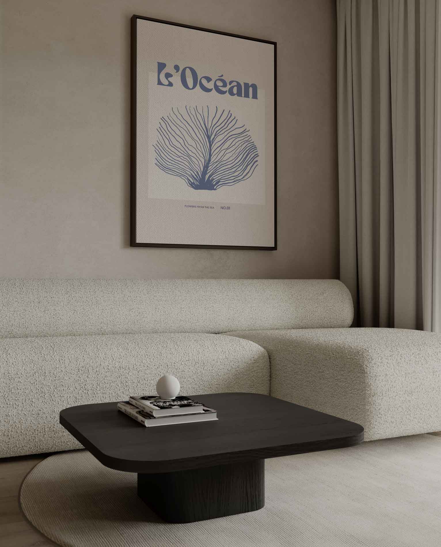 L'Océan - Bloem van de Zee Kunstwerk-canvas-dibond-plexiglas-wanddecoratie-WallArtistic