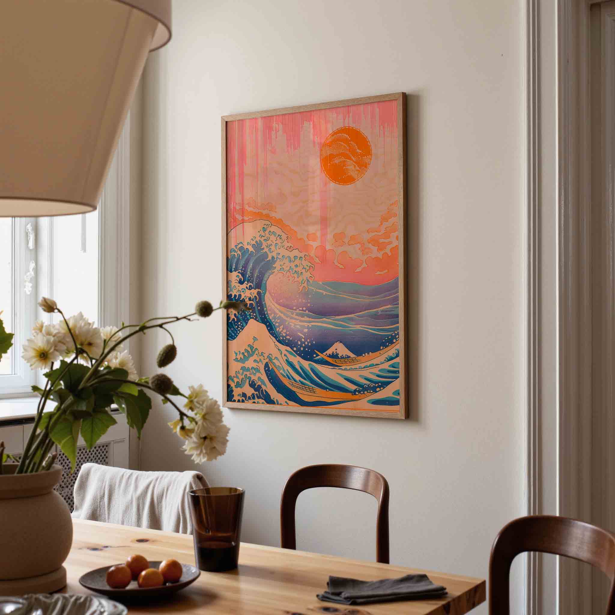 Golven en zon Poster