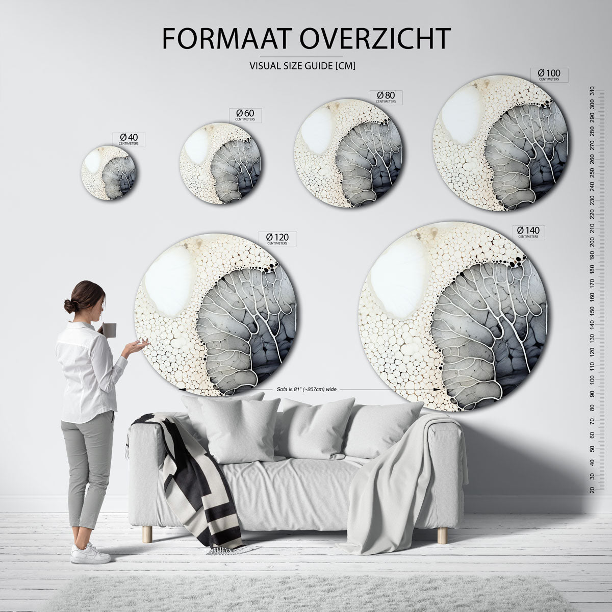 Organische vormen Muurcirkel