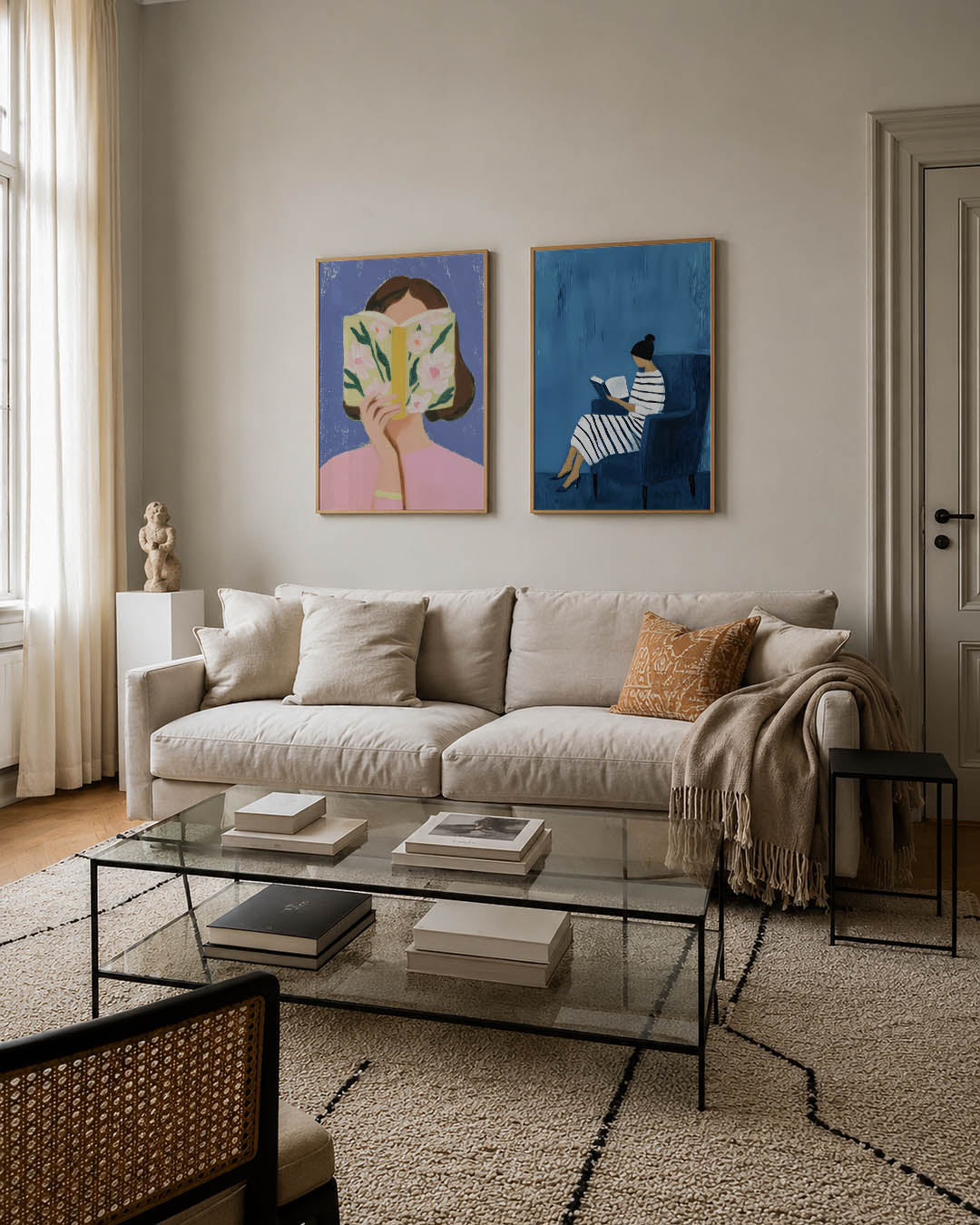 Bloemen en lezen Posterset
