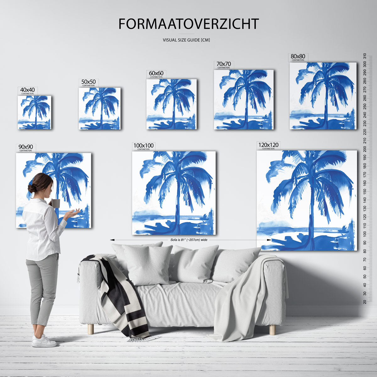 Palmboom aan zee Poster