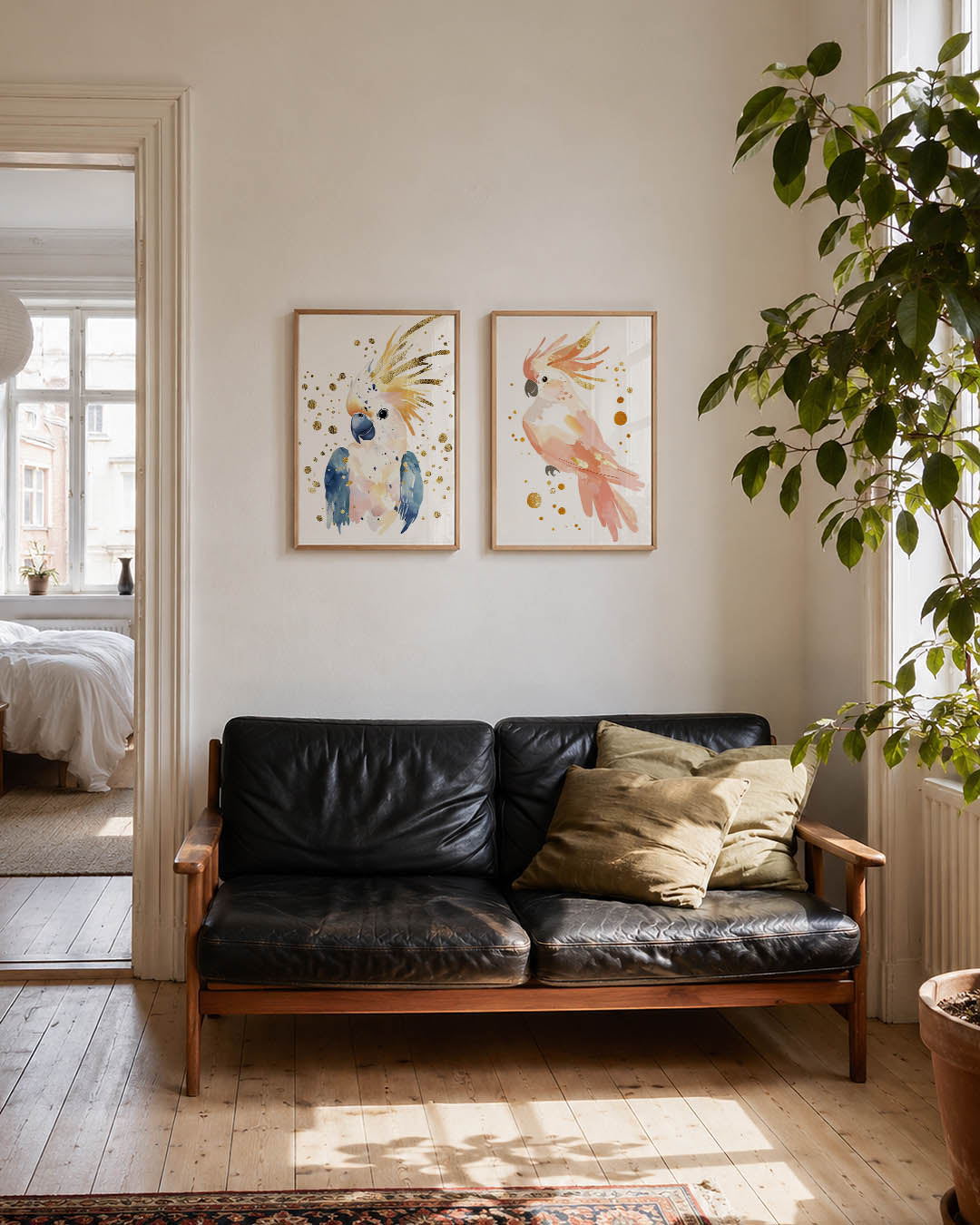 Vogel en goud Posterset