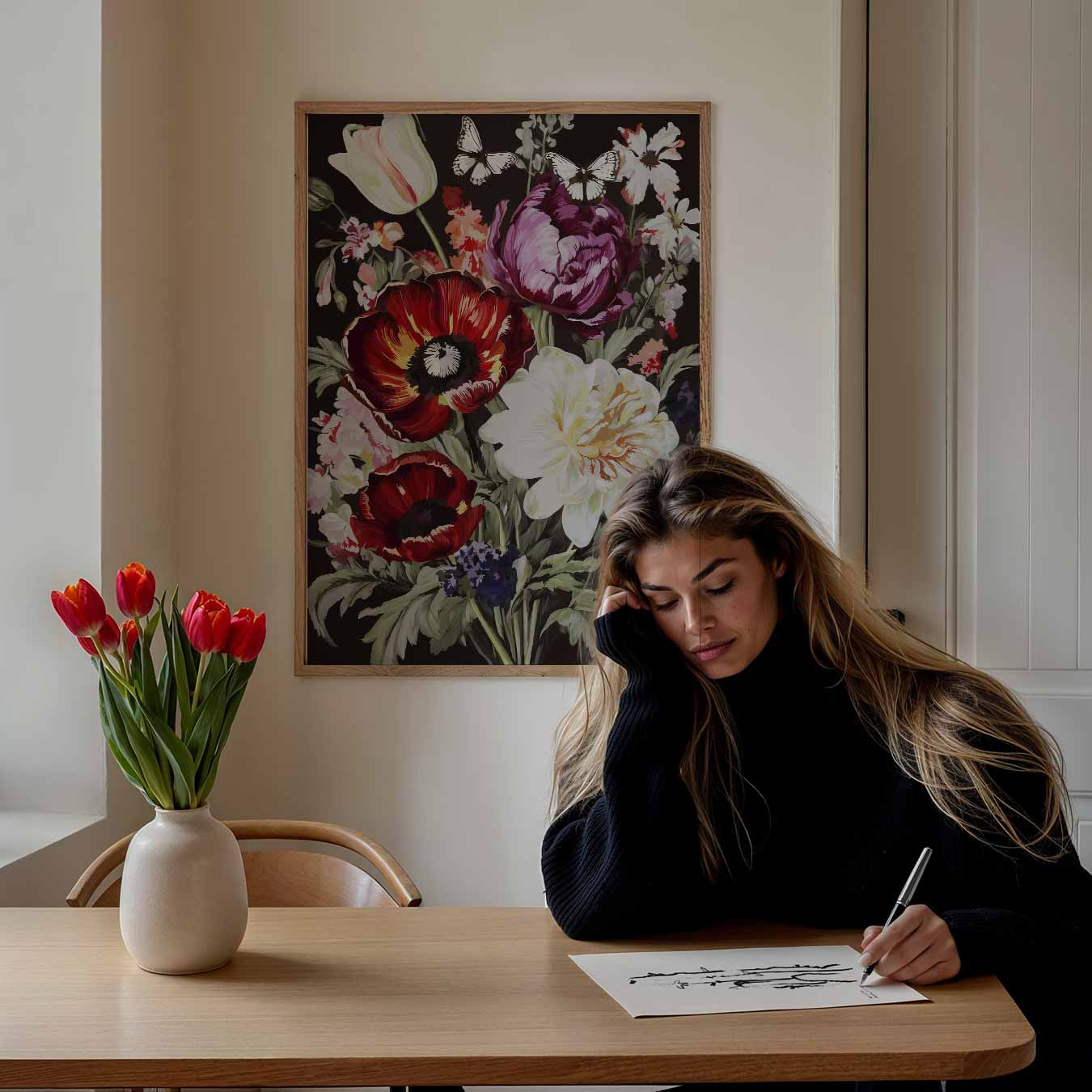 Romantische Bloemenpracht Poster-WallArtistic