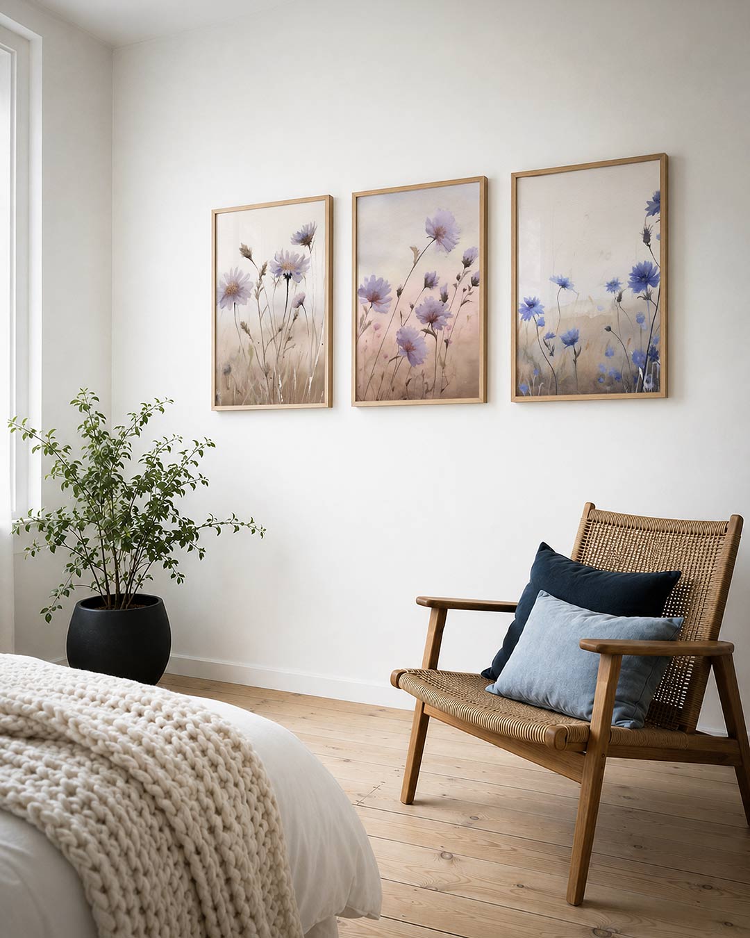 Bloemige zachtte Posterset