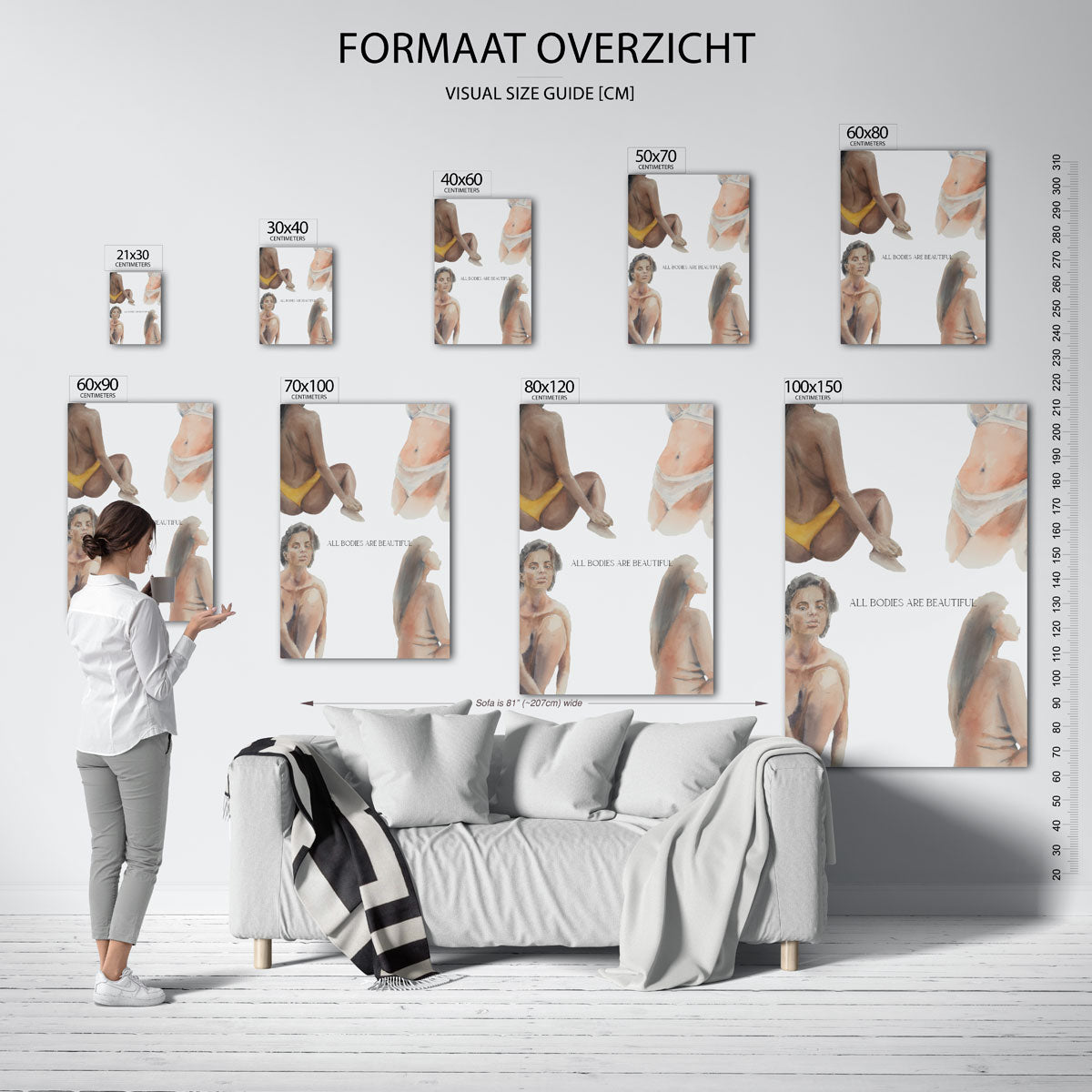 Figuren in badkleding Poster