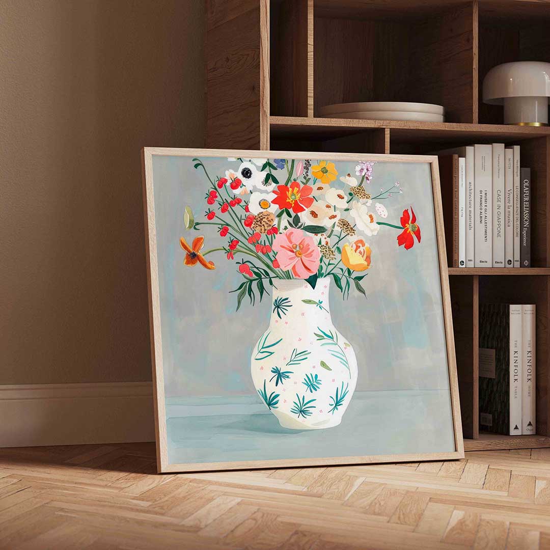 Bloemen in vaas Poster