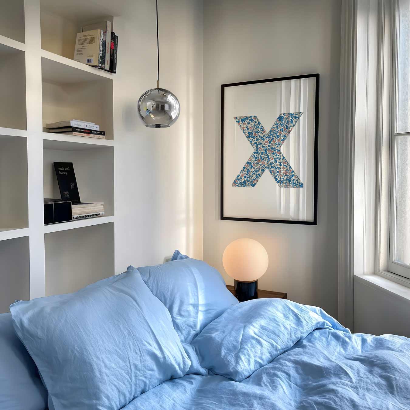 Bloemenletterposter X Poster-WallArtistic