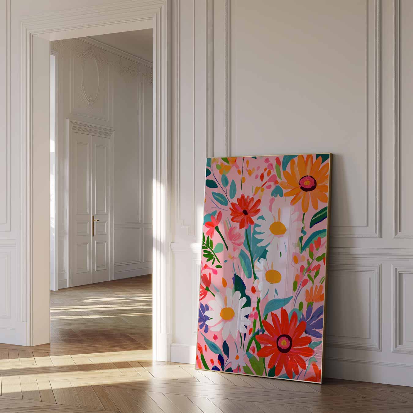 Bloemenpracht op Canvas Poster-WallArtistic